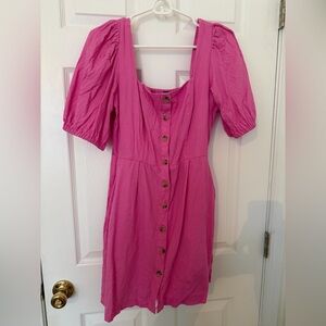 Old Navy - Button front / Babydoll sleeve dress - Pink - Medium